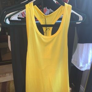 Zyia Yellow Mesh Racer Tank (S)